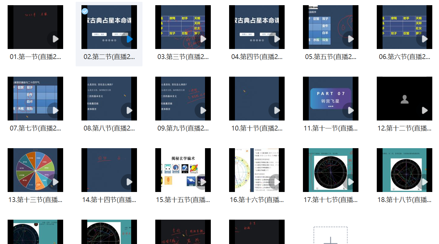 古典占星A课程-王卓宝叔占星2023  A课程